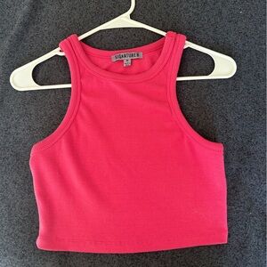 Pitaya pink high neck cropped tank